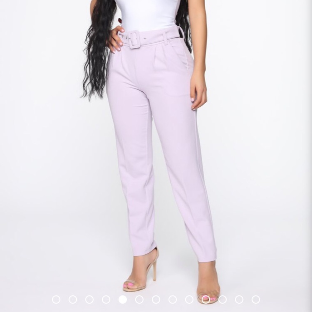 Lilac belted pants